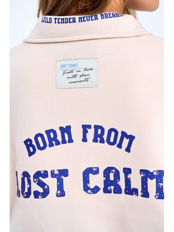 NAOKO NAOKO Bluza Lost Calm Beżowy Regular Fit