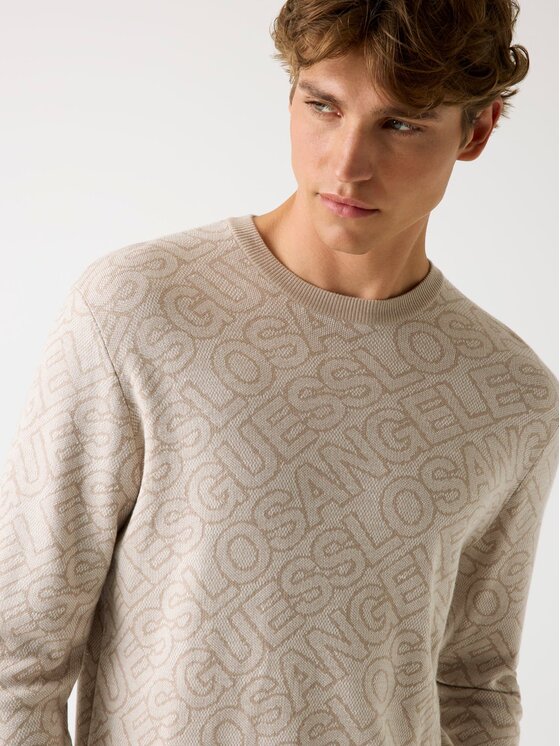Guess Guess Sweter 179284 Beżowy Classic Fit