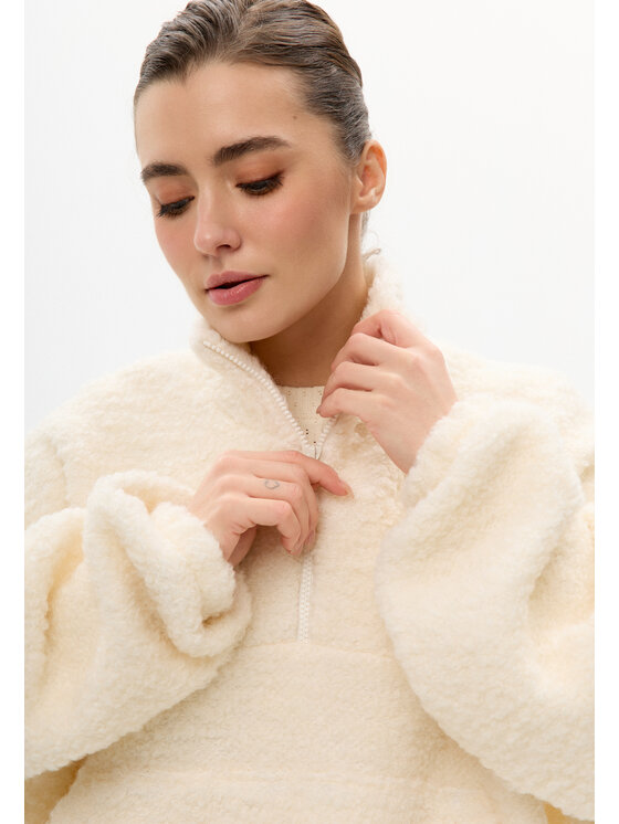 Mirons Mirons Bluza baranek Biały Oversize