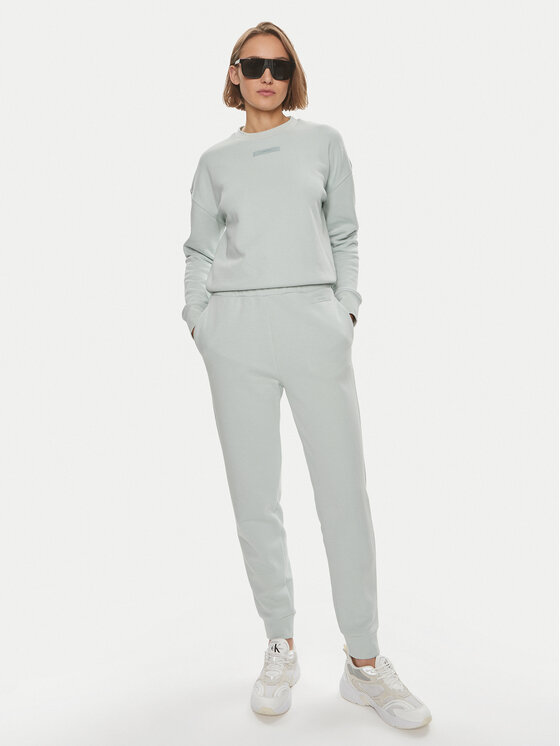 Calvin Klein Calvin Klein Spodnie dresowe Micro Logo K20K206632 Zielony Regular Fit