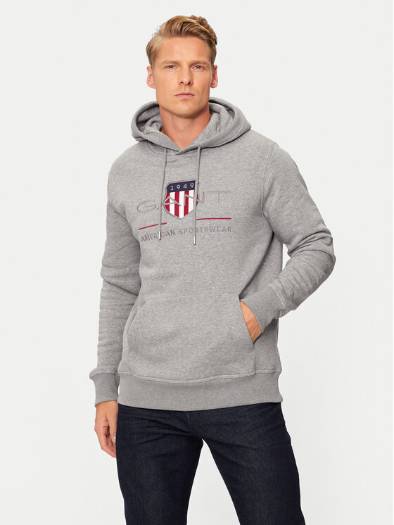 Gant Mikina Archive Shield 2047082 Sivá Regular Fit