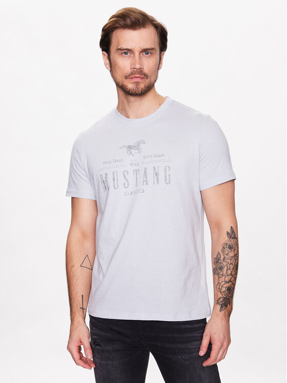 MUSTANG Stile Alex C T-Shirt Uomo Con Stampa – Maglia In Cotone, Casual, Vestibilità Regolare