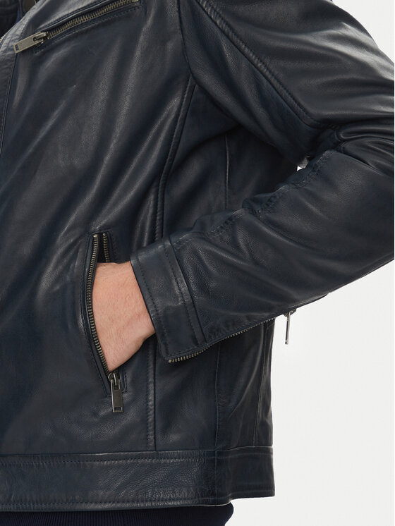 Serge Pariente Serge Pariente Lederjacke Alon Dunkelblau Regular Fit