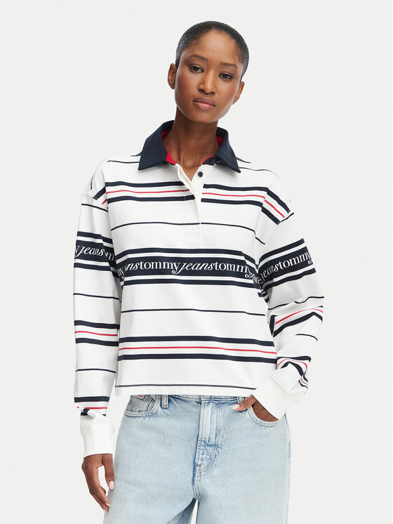 Tommy Jeans Tommy Jeans Polo DW0DW23145 Balts Regular Fit