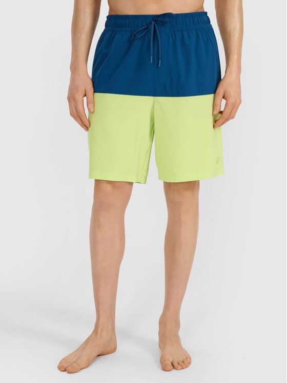 4F 4F Szorty plażowe 4FWSS25UBDSM135-45S Zielony Regular Fit