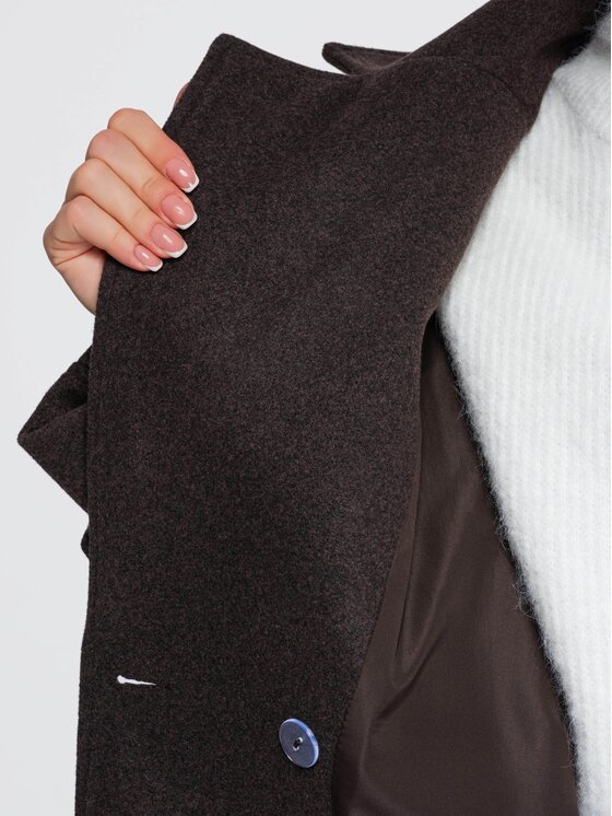 Ombre Ombre Płaszcz przejściowy OW-CT-E0023 Brązowy Relaxed Fit