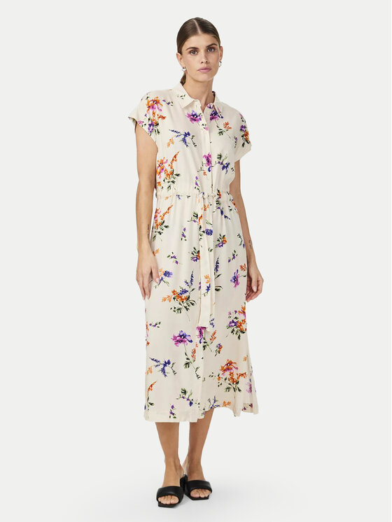 YAS YAS Haljina košulja Asina 26034003 Écru Regular Fit