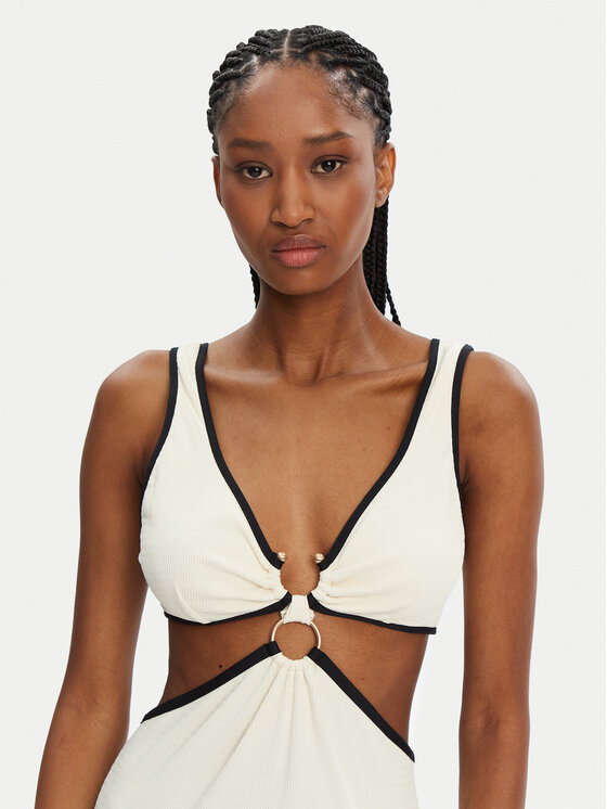 Seafolly Seafolly Poletna obleka Beach Bound 55111-DR Écru Slim Fit
