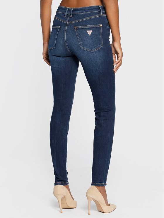 Guess Guess Jeans hlače W2YA46 D4Q03 Mornarsko modra Skinny Fit