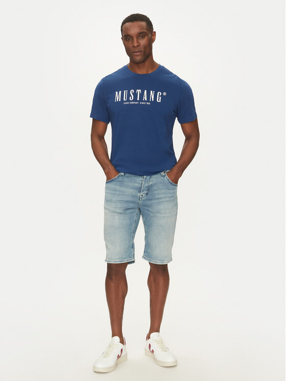 Mustang Mustang Džínové šortky Chicago 1012672 Modrá Slim Fit