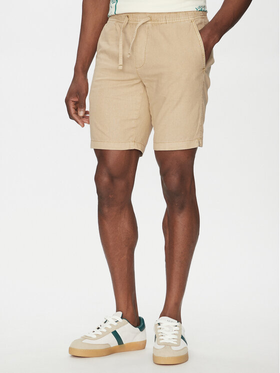 INDICODE INDICODE Szövet rövidnadrág Wamo 70-728 Bézs Slim Fit