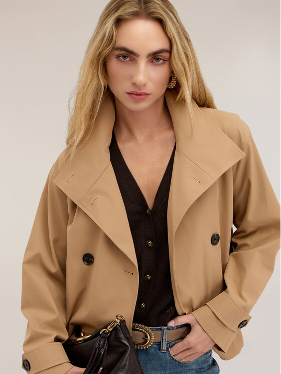 Motivi Motivi Cappotto invernale R039Q001178N002 Crema Boxy Fit