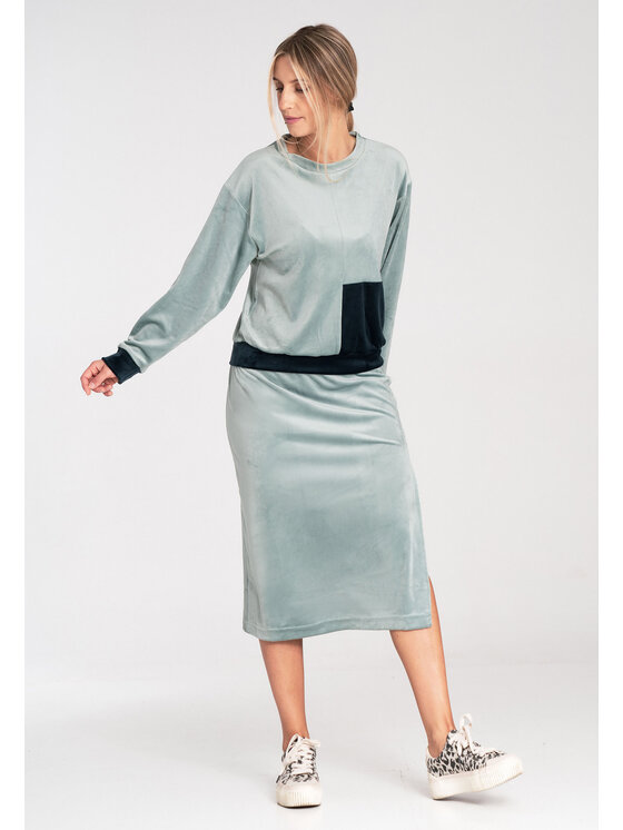 FIGL FIGL Set mikina a sukňa M1036 Zelená Regular Fit