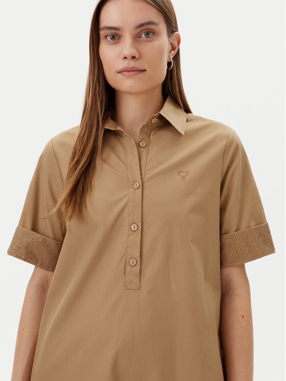 LOLA CASADEMUNT LOLA CASADEMUNT Krekla kleita LS2516065 Bēšs Regular Fit