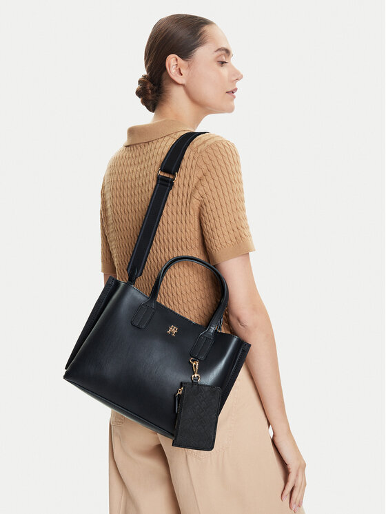 Tommy Hilfiger Tommy Hilfiger Kabelka Th Distinct Mini Tote AW0AW17192 Tmavomodrá