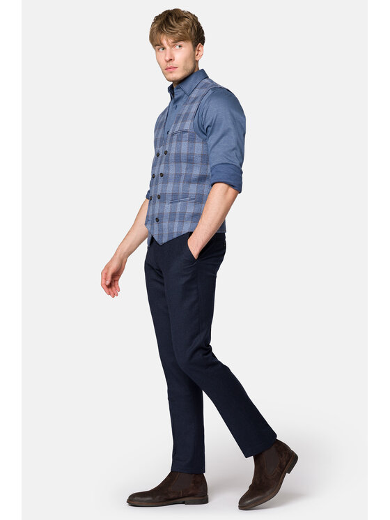 Lancerto Lancerto Kamizelka Lambley KA131223000012 Niebieski Slim Fit