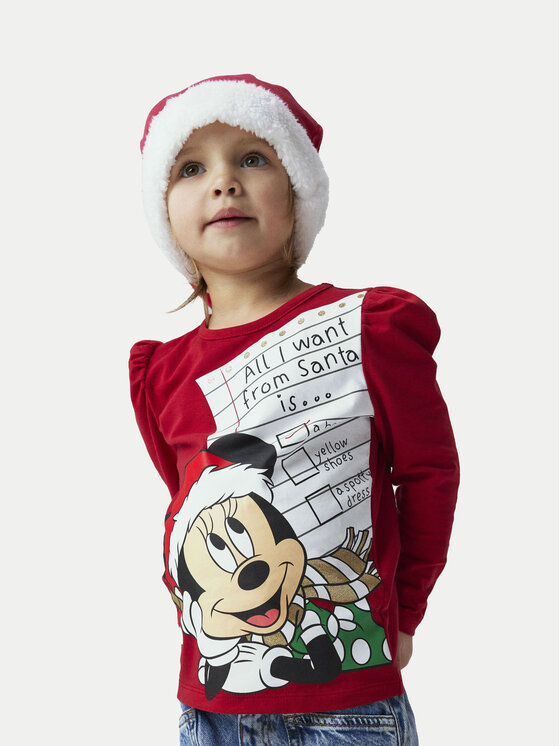 NAME IT Bluza Minnie 13234183 Rdeča Regular Fit