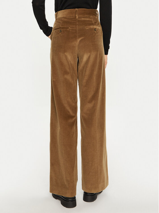Weekend Max Mara Weekend Max Mara Hlače iz tkanine Tania 2425136012 Rjava Regular Fit
