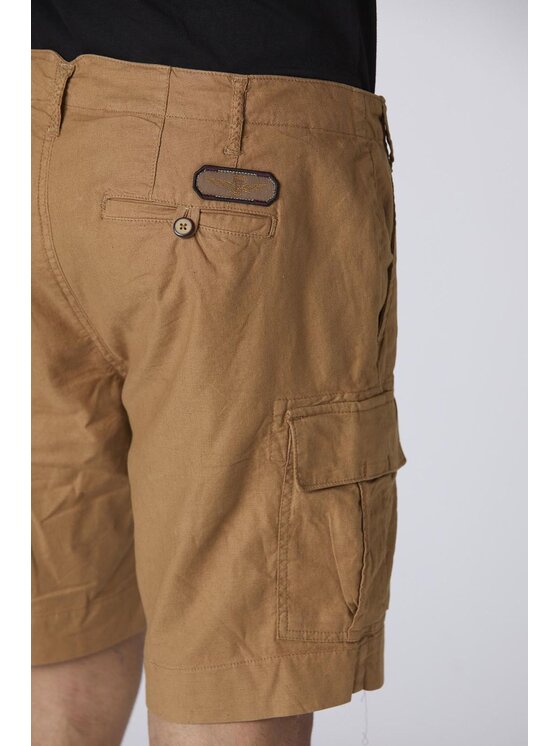 Aeronautica Militare Aeronautica Militare Bermuda Bermuda in misto lino con coulisse Marrone Regular Fit