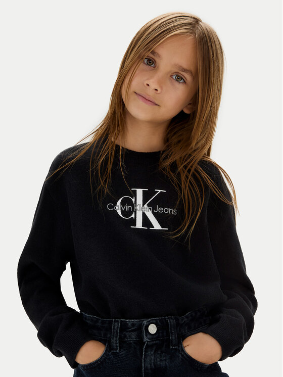 Calvin Klein Jeans Calvin Klein Jeans Sweter Monologo IG0IG02830 M Czarny Regular Fit