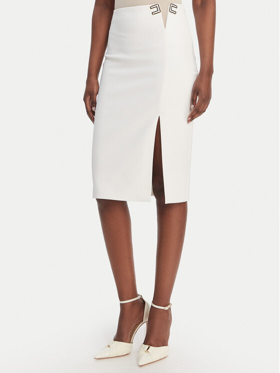 Elisabetta Franchi Elisabetta Franchi Bleistiftrock GO-147-61E2-V320 Weiß Regular Fit