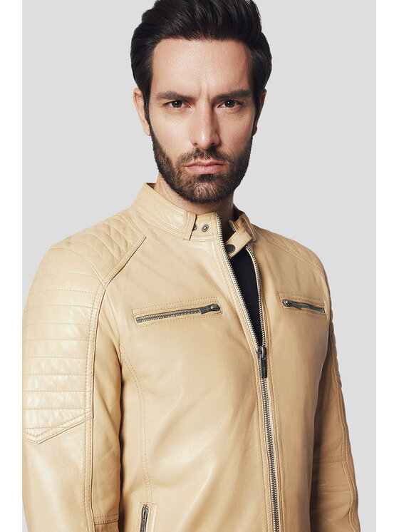 Lancerto Lancerto Kurtka skórzana Torne KU068224000004 Beżowy Regular Fit