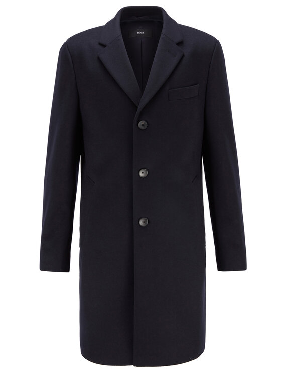 BOSS Boss Płaszcz wełniany Nye2 50438689 Granatowy Regular Fit
