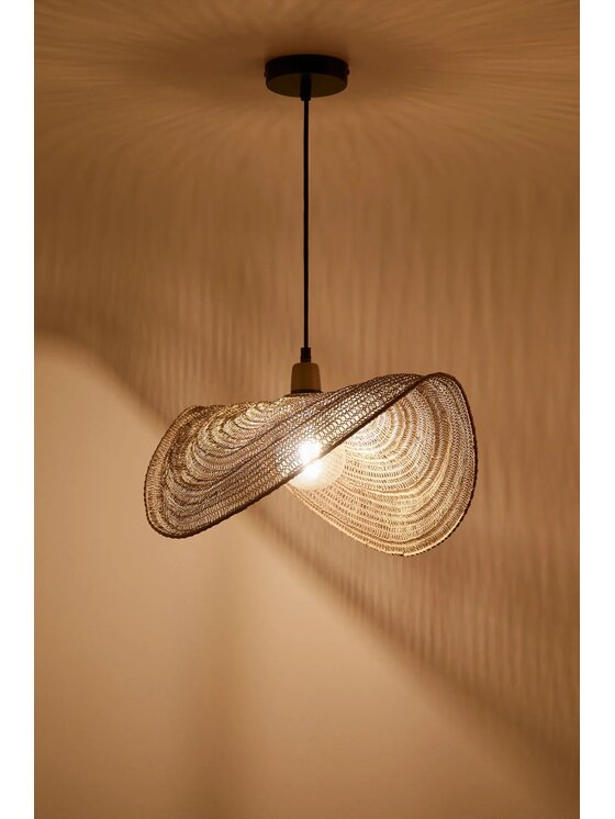MIAhome MIAhome Lampa wisząca z drucianej siatki Garaine Beżowy
