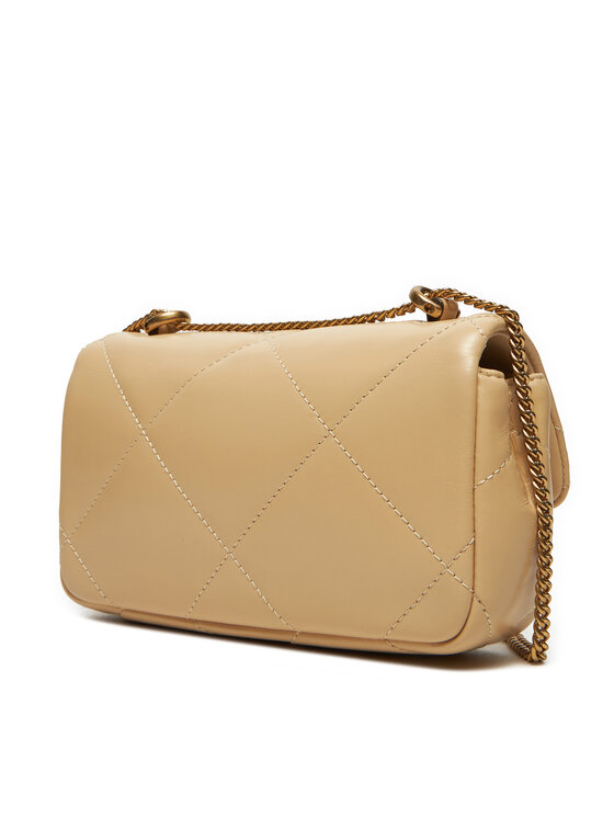 Tory Burch Tory Burch Torbica Kira Diamond Quilt Pave Mini Flap Bag 161913 Bež