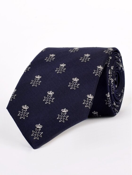 ELSNER ELSNER Krawat A1941 Heraldyk Granatowy