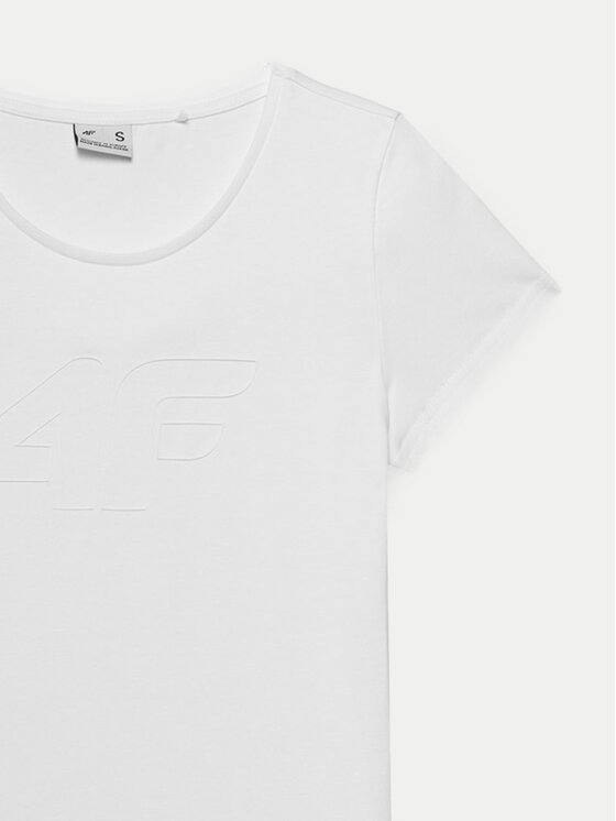 4F 4F Marškinėliai 4FWMM00TTSHF1846 Balta Slim Fit