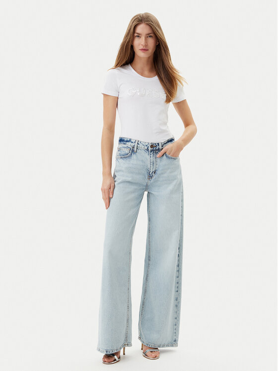 Guess Guess T-Shirt W5GI17 J1314 Bílá Slim Fit