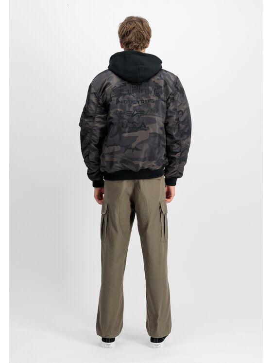 Alpha Industries Alpha Industries Kurtka bomber MA-1 Zip Hood Back Embroidery Camo Bomber Jacket Kolorowy Regular Fit