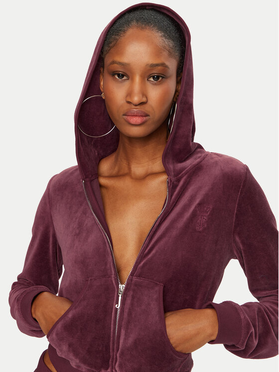 Juicy Couture Juicy Couture Mikina Robyn JCSEBJ007 Bordó Slim Fit