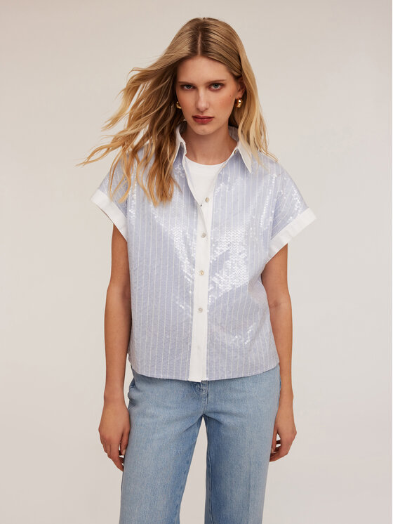 Motivi Motivi Camicia 5201Q000747N0R4 Turchese Regular Fit