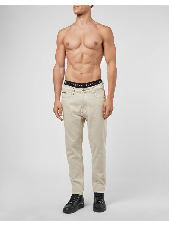 PHILIPP PLEIN PHILIPP PLEIN Jeansy 4723 Beżowy Slim Fit