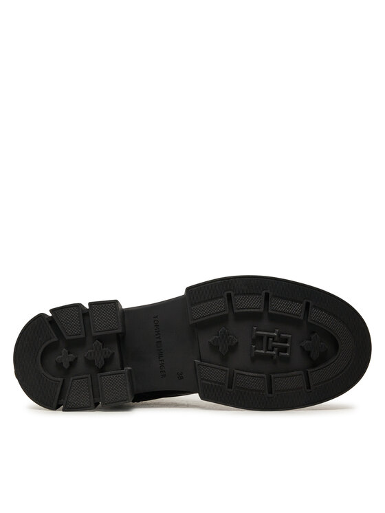 Tommy Hilfiger Tommy Hilfiger Ορειβατικά παπούτσια Lace-Up Biker Leather FW0FW08167 Μαύρο