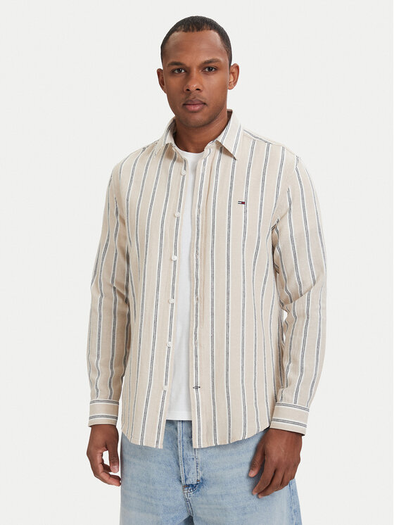 Tommy Jeans Cămașă DM0DM22755 Bej deschis Regular Fit