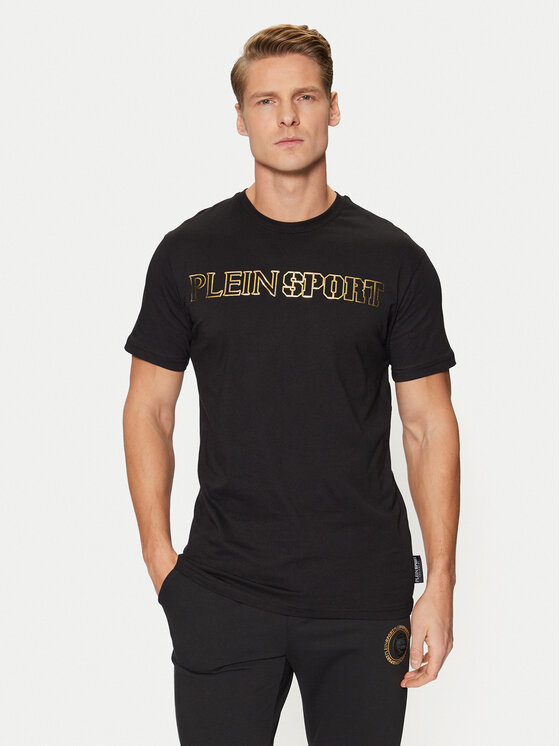 Męski T-Shirt Plein Sport, Rozmiar XL, Czarny, AADC MTK7942 STE001N