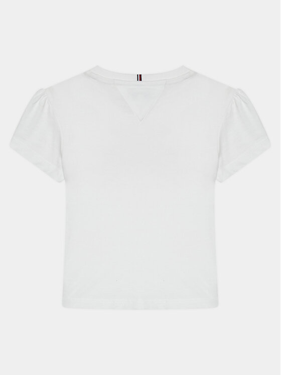 Tommy Hilfiger Tommy Hilfiger Tricou Hilfiger Script Tee S/S KG0KG07714 Alb Regular Fit