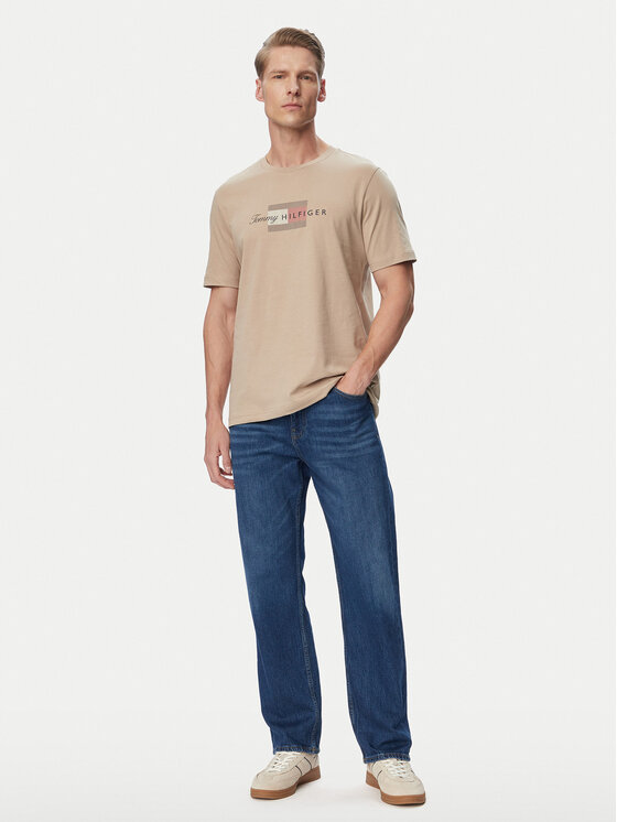 Tommy Hilfiger Tommy Hilfiger Marškinėliai MW0MW43226 Smėlio Regular Fit