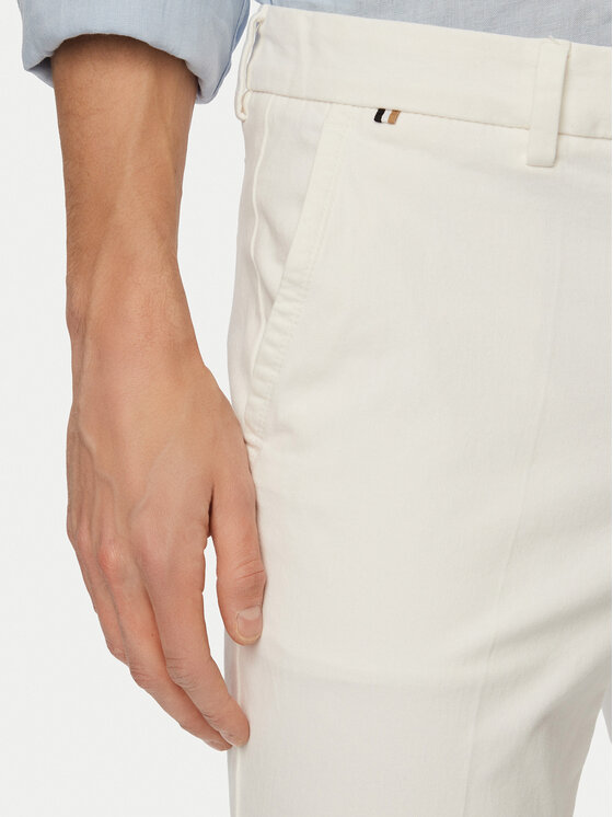 BOSS BOSS Chinos kelnes H-Kaiton1 50543312 Balta Slim Fit