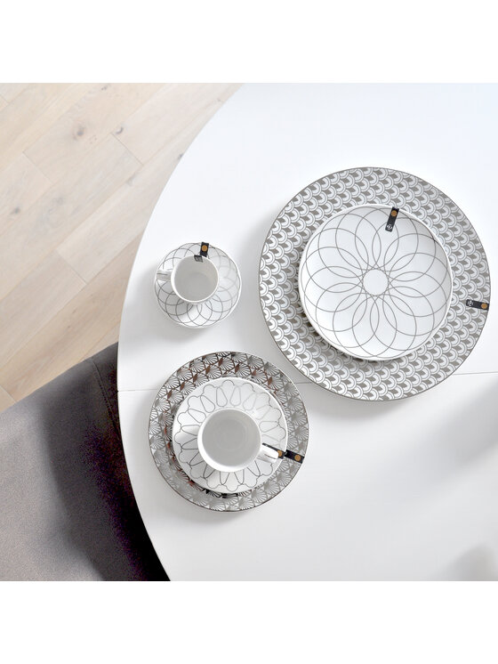 VOLA VOLA Zestaw Zestaw 2 talerzy First Platin 21 cm 001 Srebrny