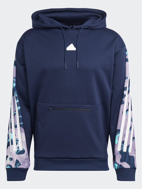 adidas adidas Μπλούζα Future Icons Allover Print IJ8848 Σκούρο μπλε Loose Fit