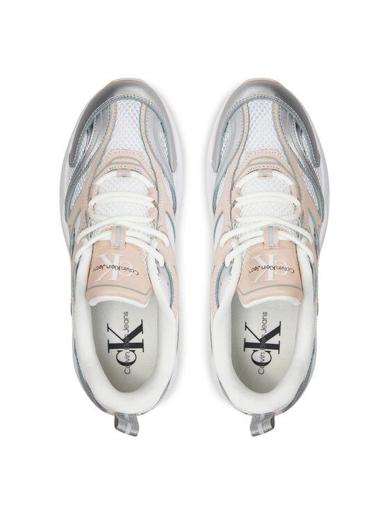 Calvin Klein Jeans Calvin Klein Jeans Sneakersy Retro Tennis Low Lace Mh Ml Mr YW0YW01381 Biały