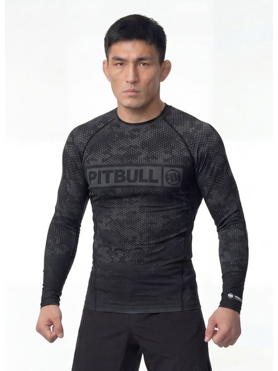 PITBULL PITBULL Koszulka techniczna HEX CAMO HILLTOP Zielony Regular Fit