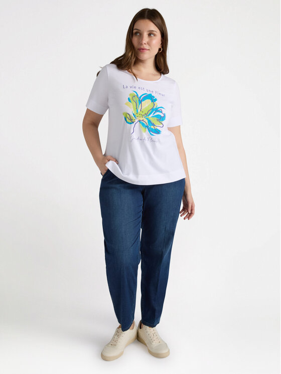 Fiorella Rubino Fiorella Rubino T-Shirt G149L008459N011 Biały Regular Fit