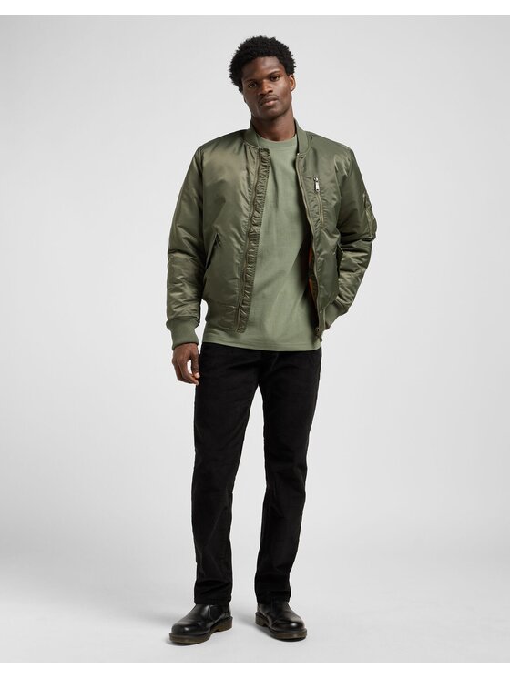 Lee Lee T-Shirt ELEVATED ESS LOGO TEE Zielony Relaxed Fit