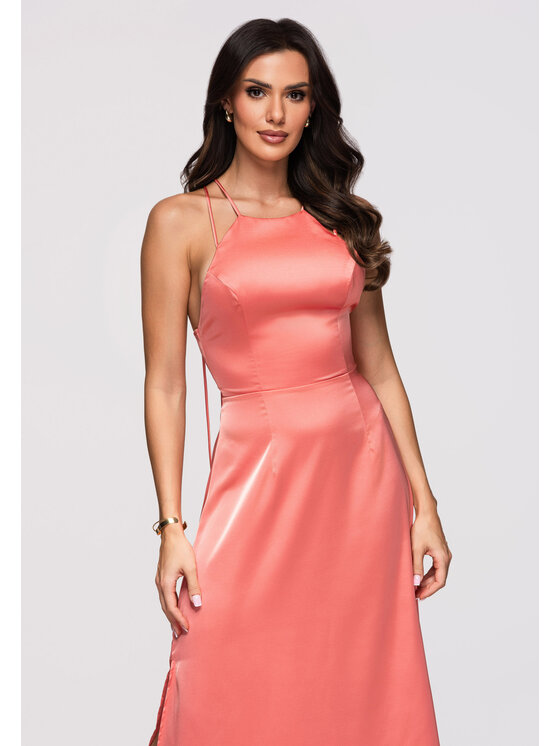 Ombre Ombre Sukienka wieczorowa LA-OM-DLR366 Różowy ciemny Slim Fit