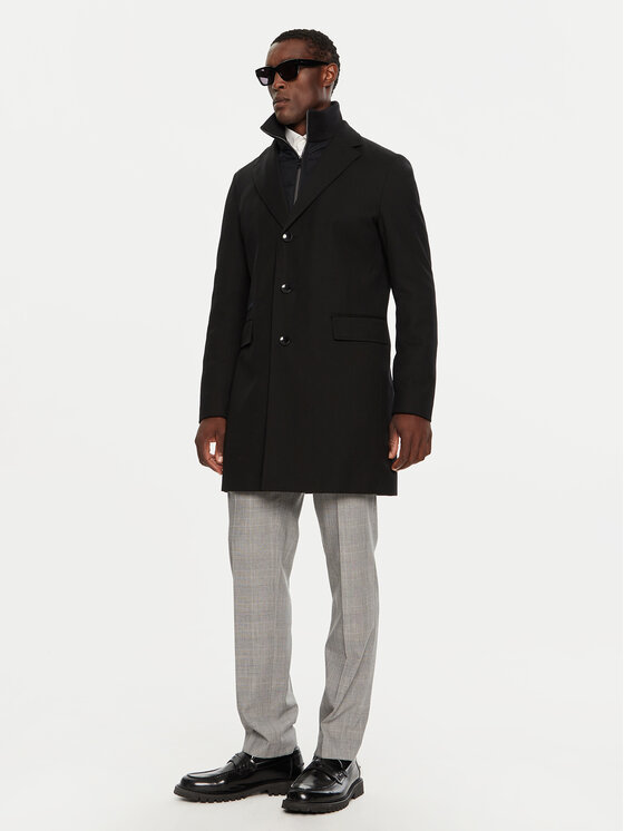 BOSS Boss Vilnas mētelis H-Hyde 50502255 Melns Slim Fit
